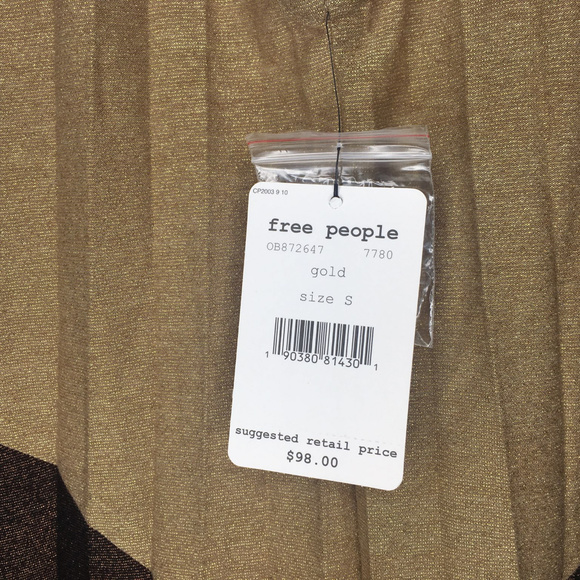 NWT Free People | Pleated Love Metallic Mini Dress - Picture 7 of 7